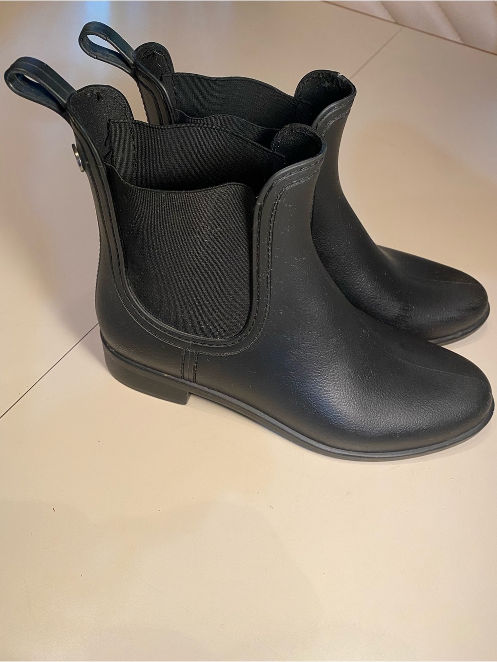 Aldo Black Matte Chelsea Rain Ankle Boots - Picture 2 of 7